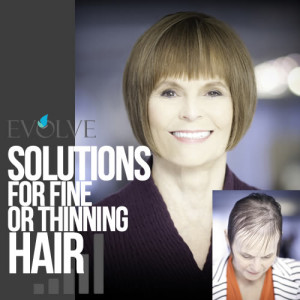woman before and after evolve system for thinning hair