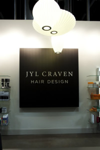 Jyl Craven Hair Design Logo at Shopping area in salon